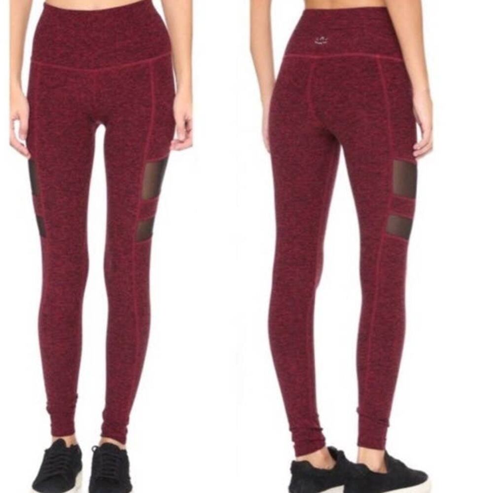 Beyond Yoga Iconic Silhouette Leggings Heather Red High Waist Athleisure Sz S